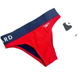 SPEEDO WOMEN GUARD CLASSIC RED BLUE SWIMMING BOTTOM SIZE XS BRAND NEW WITH TAGS
